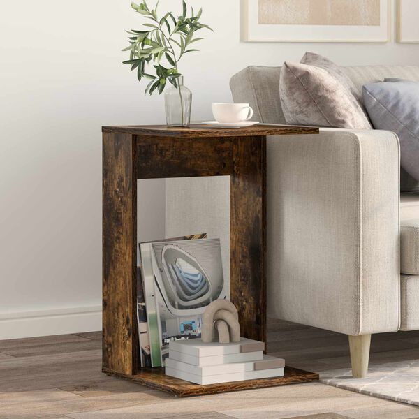 vidaXL Sānu galds Dūmaka ozols 40 x 38 x 62,5 cm Inženierijas koks