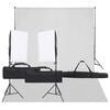 vidaXL fotostudijas komplekts, gaismas un fons
