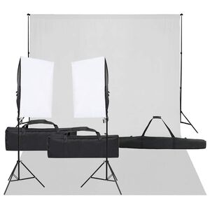 vidaXL fotostudijas komplekts, gaismas un fons