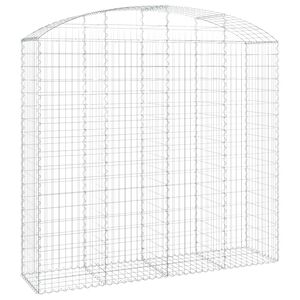 vidaXL arkveida gabiona grozs, 200x50x180/200 cm, cinkota dzelzs