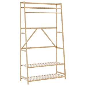 vidaXL drēbju statīvs ar plauktiem 110x40x180 cm bambusa