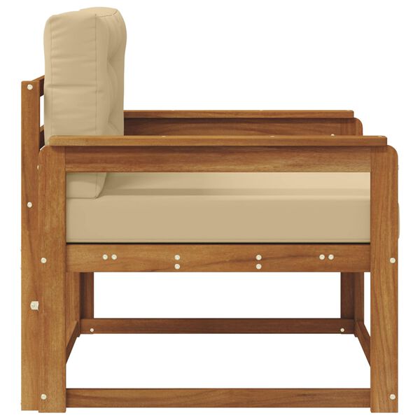 vidaXL Āra vidējā dīvāns Cietā akācijas koks Dabiska