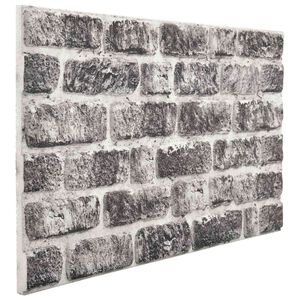 vidaXL Sienas paneļi 10 pcs Tum&scaron;i pelēks un balts 100 x 50 cm