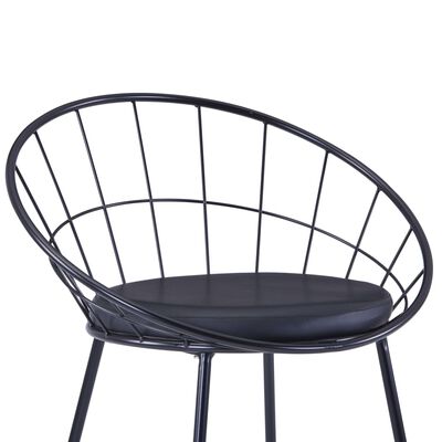 vidaXL krēsli ar mākslīgās ādas sēdekļiem, 2 gab., melns tērauds