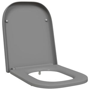 vidaXL Tualetes sēdeklis Pelēka 47,5 x 35 x 3,6 cm Duroplast