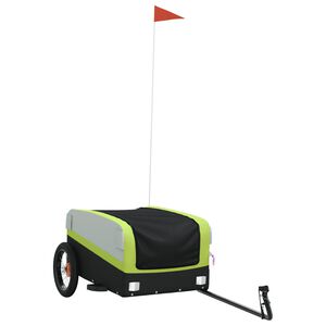 vidaXL velosipēda piekabe, 30 kg, melna un zaļa, dzelzs