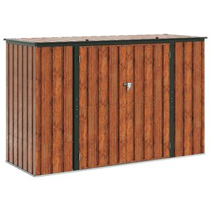 vidaXL Dārza uzglabā&scaron;anas kaste Brūna 214 x 82 x 132 cm Tērauds