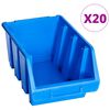vidaXL uzglabā&scaron;anas nodalījumi, 20 gab., zila plastmasa