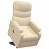 vidaXL atpūtas krēsls, paceļams, krēmkrāsas audums