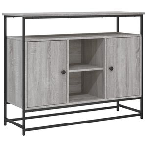 vidaXL kumode, pelēka ozolkoka, 100x35x80 cm, inženierijas koks