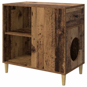 vidaXL Kaķu māja Vecs koks 72 x 42,5 x 70 cm Inženierijas koks