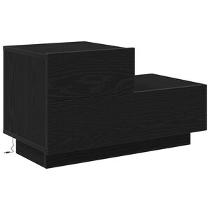 vidaXL Nakts skapītis Melns ozolkoks 70 x 36 x 40,5 cm
