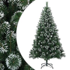 vidaXL Mākslīgā Ziemassvētku eglīte 120 cm PVC un metāls Zaļa