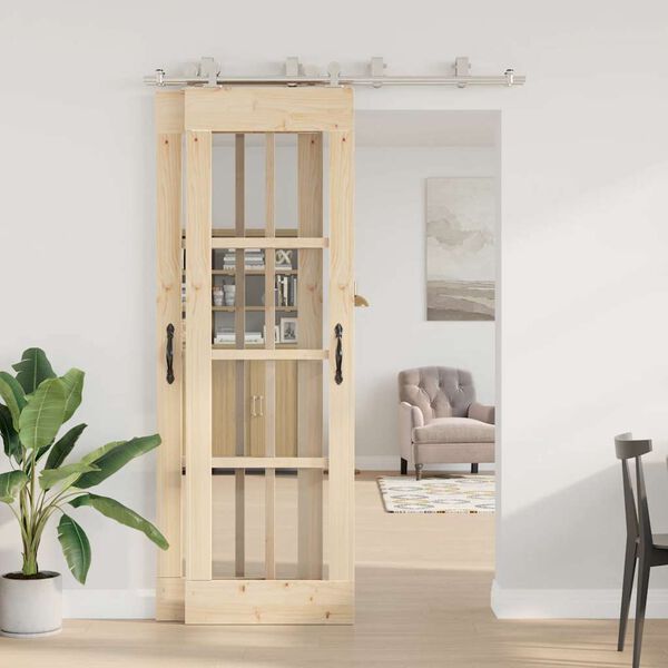 vidaXL bīdāmo durvju sistēma, 183 cm, nerūsējošs tērauds