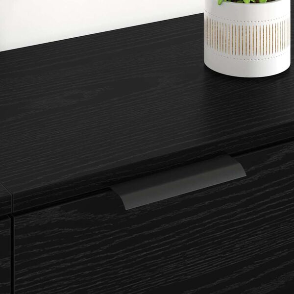 vidaXL Sānu skapji ar atvilktni 2 pcs Melns ozolkoks 60 x 30 x 70 cm