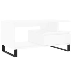 vidaXL kafijas galdiņ&scaron;, balts, 90x49x45 cm, inženierijas koks