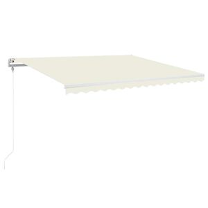 vidaXL izvelkama markīze ar LED un vēja sensoru, 450x350cm, krēmkrāsas