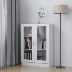 vidaXL vitrīna, balta, 82,5x30,5x115 cm, inženierijas koks