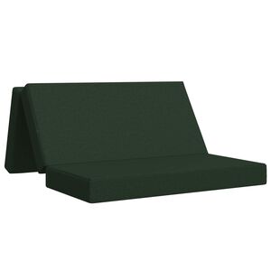vidaXL Salokāms dīvāngulta 140 x 67 x 45 cm Tum&scaron;i zaļ&scaron;
