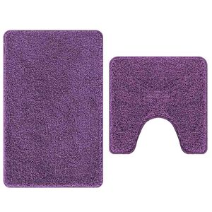 vidaXL Antislip vannas paklāju komplekts 2 pcs Violeta PP