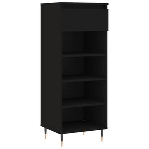 vidaXL apavu plaukts, melns, 40x36x105 cm, inženierijas koks