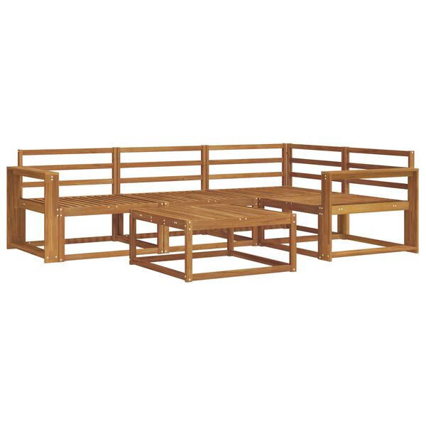 vidaXL Āra dīvānu komplekts 5 pcs Dabiska Cietā akācijas koks