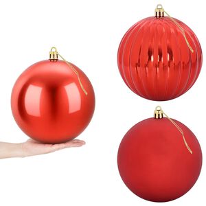 vidaXL Ziemassvētku bumbu komplekts XXL 3 gab. Sarkana &Oslash; 25 cm