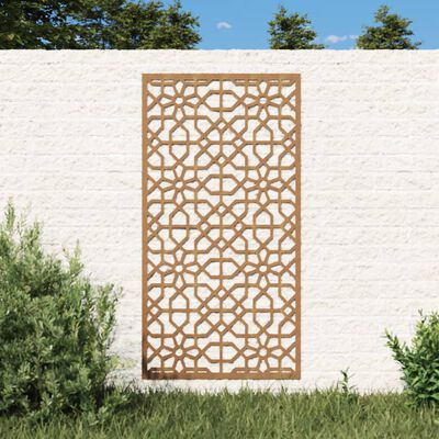 vidaXL dārza sienas rotājums, 105x55 cm, tērauds, rūsas efekts
