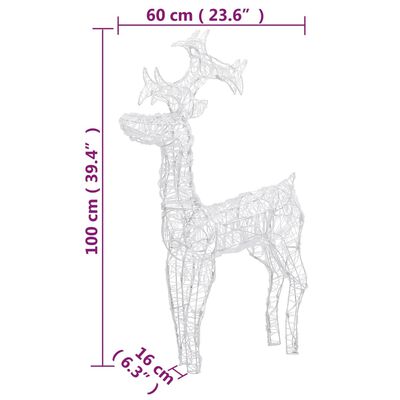 vidaXL Ziemassvētku ziemeļbriežu dekorācijas, 3 gab., 60x16x100 cm