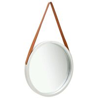 vidaXL sienas spogulis ar siksnu, 50 cm, sudraba krāsā