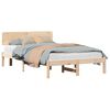 vidaXL Gultas rāmis Dabiska 135 x 190 cm Ciets priedes koks