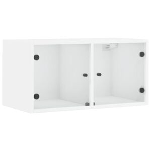 vidaXL skapītis ar stikla durvīm, balts, 68,5x37x35 cm