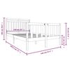 vidaXL gultas rāmis, balts, masīvkoks, 140x190 cm