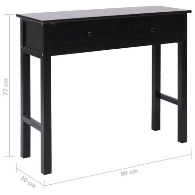 vidaXL konsoles galdiņš, 90x30x77 cm, melns koks