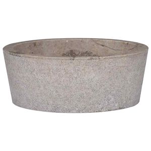 vidaXL izlietne, &Oslash;40x15 cm, pelēks marmors