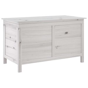 vidaXL dārza uzglabā&scaron;anas kaste, balta, 99x49,5x58,5 cm, egles koks