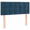 vidaXL gultas galvgalis, 80x5x78/88 cm, tum&scaron;i zils samts