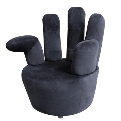 vidaXL krēsls, rokas forma, melns samts