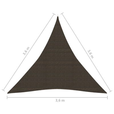 vidaXL saulessargs, 160 g/m², brūns, 3,6x3,6x3,6 m, HDPE