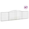 vidaXL arkveida gabiona grozi, 7 gb., 400x30x100/120cm, cinkota dzelzs
