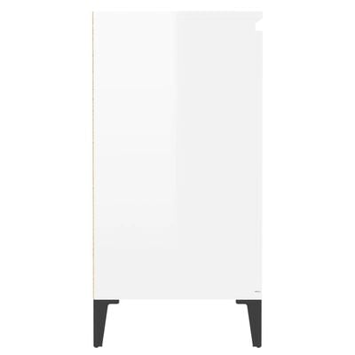 vidaXL kumode, spīdīgi balta, 60x35x70 cm, skaidu plāksne