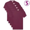 Fruit of the Loom T-krekli, 5 gab., oriģināli, S, kokvilna, vīnsarkani