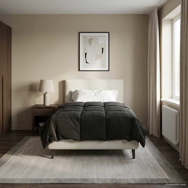 vidaXL Pilnas gada sega Tiltiņ&scaron; Antracīts 135 x 220 cm Mikro&scaron;ķiedra