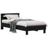 vidaXL Gultas rāmis Melns ozolkoks 98.5 x 200 cm Inženierijas koks