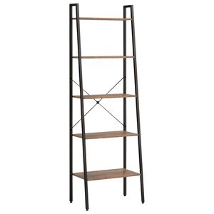 vidaXL 5-līmeņu plaukts, tum&scaron;i brūns un melns, 56x35x174 cm