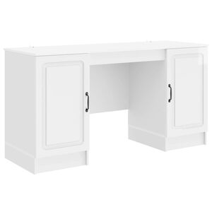 vidaXL Galds Spīdīgi balts 142,5 x 50 x 75 cm Inženierijas koks