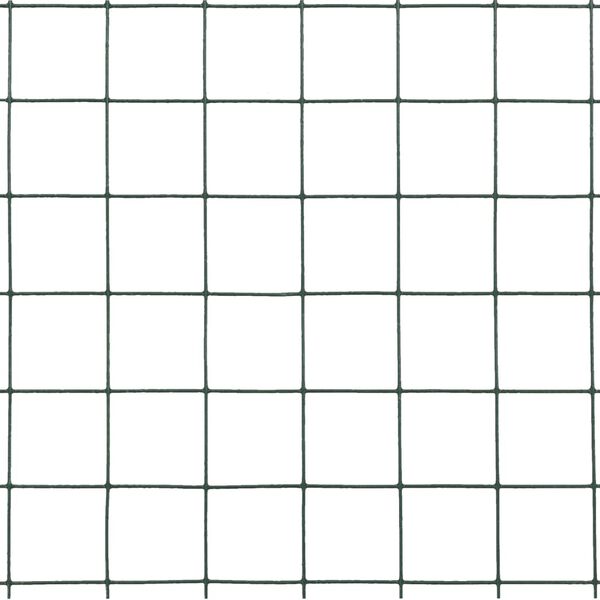 vidaXL stiepļu žogs, tērauds ar PVC pārklājumu, 10x0,5 m, zaļ&scaron;