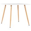 vidaXL virtuves galds, balta, ozolkoka krāsa, 80,5x80,5x73 cm, MDF