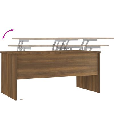 vidaXL kafijas galdiņš, ozolkoka, 102x50,5x46,5 cm, inženierijas koks