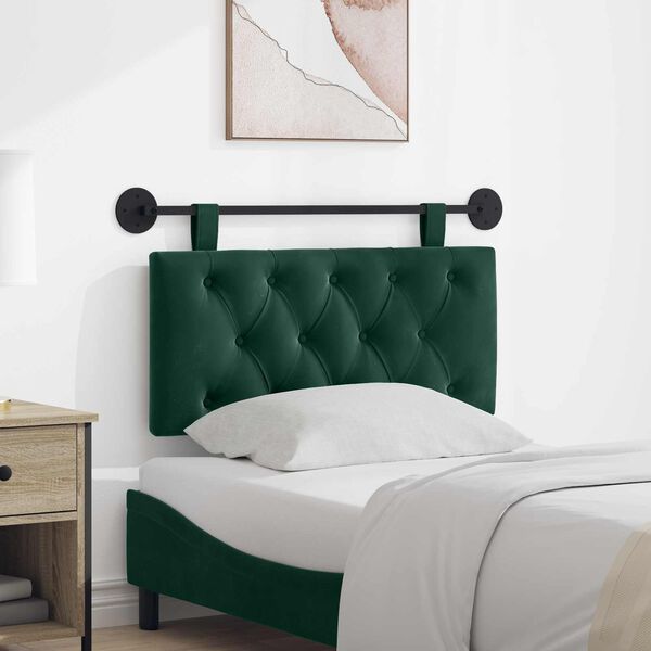 vidaXL Karājo&scaron;s galvgalis Tum&scaron;i zaļ&scaron; 90 x 55 x 7 cm Samts